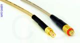 Coaxial Cable, MCX plug (male contact) to 10-32 (Microdot compatible) female, RG316, 1 foot, 50 ohm