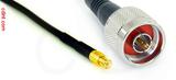 Coaxial Cable, MCX plug (male contact) to N, RG174, 1 foot, 50 ohm