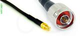 Coaxial Cable, MCX plug (male contact) to N, RG174 low noise, 5 foot, 50 ohm