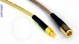 Coaxial Cable, MCX plug (male contact) to SMB plug (female contact), RG316, 1 foot, 50 ohm