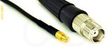 Coaxial Cable, MCX plug (male contact) to TNC female, RG174, 1 foot, 50 ohm