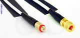 Coaxial Cable, 10-32 (Microdot compatible) female to 10-32 hex (Microdot compatible), RG188, 1 foot, 50 ohm