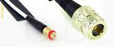 Coaxial Cable, 10-32 (Microdot compatible) female to N female, RG188, 1 foot, 50 ohm