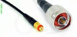 Coaxial Cable, 10-32 (Microdot compatible) female to N, RG174, 1 foot, 50 ohm