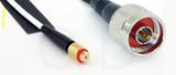 Coaxial Cable, 10-32 (Microdot compatible) female to N, RG188, 1 foot, 50 ohm