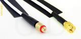 Coaxial Cable, 10-32 (Microdot compatible) female to SSMA, RG188, 1 foot, 50 ohm