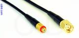 Coaxial Cable, 10-32 (Microdot compatible) female to SMA, RG174, 1 foot, 50 ohm