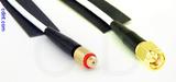 Coaxial Cable, 10-32 (Microdot compatible) female to SMA, RG188 low noise, 3 foot, 50 ohm