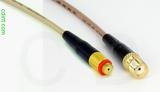 Coaxial Cable, 10-32 (Microdot compatible) female to SMA female, RG316, 1 foot, 50 ohm