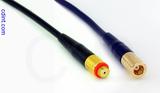 Coaxial Cable, 10-32 (Microdot compatible) female to SMB plug (female contact), RG174, 1 foot, 50 ohm