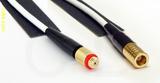 Coaxial Cable, 10-32 (Microdot compatible) female to SMB plug (female contact), RG188, 1 foot, 50 ohm