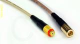 Coaxial Cable, 10-32 (Microdot compatible) female to SMB plug (female contact), RG316, 1 foot, 50 ohm