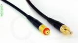 Coaxial Cable, 10-32 (Microdot compatible) female to SMB jack (male contact), RG174, 1 foot, 50 ohm