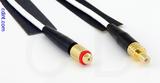 Coaxial Cable, 10-32 (Microdot compatible) female to SMB jack (male contact), RG188, 1 foot, 50 ohm