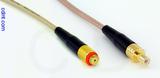 Coaxial Cable, 10-32 (Microdot compatible) female to SMB jack (male contact), RG316, 1 foot, 50 ohm