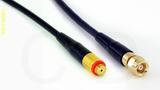 Coaxial Cable, 10-32 (Microdot compatible) female to SMC (Subvis), RG174, 1 foot, 50 ohm