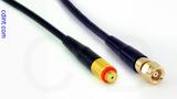 Coaxial Cable, 10-32 (Microdot compatible) female to SMC (Subvis), RG174 flexible (TPR jacket), 1 foot, 50 ohm