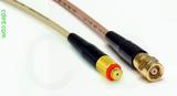 Coaxial Cable, 10-32 (Microdot compatible) female to SMC (Subvis), RG316, 1 foot, 50 ohm