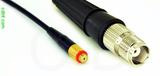 Coaxial Cable, 10-32 (Microdot compatible) female to TNC female, RG174, 1 foot, 50 ohm