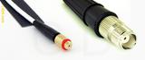 Coaxial Cable, 10-32 (Microdot compatible) female to TNC female, RG188, 1 foot, 50 ohm