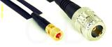 Coaxial Cable, 10-32 hex (Microdot compatible) to N female, RG188, 1 foot, 50 ohm