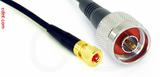 Coaxial Cable, 10-32 hex (Microdot compatible) to N, RG174, 1 foot, 50 ohm