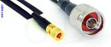 Coaxial Cable, 10-32 hex (Microdot compatible) to N, RG188, 8 foot, 50 ohm