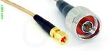 Coaxial Cable, 10-32 hex (Microdot compatible) to N, RG316, 1 foot, 50 ohm