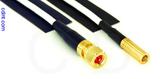 Coaxial Cable, 10-32 hex (Microdot compatible) to SSMB, RG188, 1 foot, 50 ohm