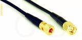 Coaxial Cable, 10-32 hex (Microdot compatible) to SMA, RG174, 1 foot, 50 ohm