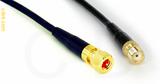 Coaxial Cable, 10-32 hex (Microdot compatible) to SMA female, RG174, 1 foot, 50 ohm