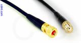 Coaxial Cable, 10-32 hex (Microdot compatible) to SMA female, RG174 low noise, 24 foot, 50 ohm