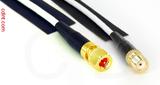 Coaxial Cable, 10-32 hex (Microdot compatible) to SMA female, RG188, 1 foot, 50 ohm