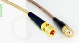 Coaxial Cable, 10-32 hex (Microdot compatible) to SMA female, RG316, 1 foot, 50 ohm