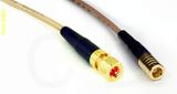 Coaxial Cable, 10-32 hex (Microdot compatible) to SMB plug (female contact), RG316, 1 foot, 50 ohm