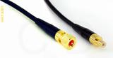 Coaxial Cable, 10-32 hex (Microdot compatible) to SMB jack (male contact), RG174, 1 foot, 50 ohm