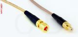 Coaxial Cable, 10-32 hex (Microdot compatible) to SMB jack (male contact), RG316, 1 foot, 50 ohm