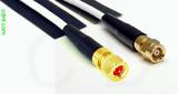 Coaxial Cable, 10-32 hex (Microdot compatible) to SMC (Subvis), RG188, 1 foot, 50 ohm