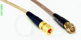 Coaxial Cable, 10-32 hex (Microdot compatible) to SMC (Subvis), RG316, 1 foot, 50 ohm