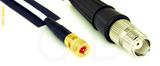 Coaxial Cable, 10-32 hex (Microdot compatible) to TNC female, RG188, 1 foot, 50 ohm