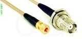 Coaxial Cable, 10-32 hex (Microdot compatible) to TNC bulkhead mount female, RG316 double shielded, 1 foot, 50 ohm