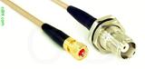 Coaxial Cable, 10-32 hex (Microdot compatible) to TNC bulkhead mount female, RG316 double shielded, 12 foot, 50 ohm