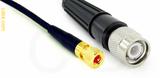 Coaxial Cable, 10-32 hex (Microdot compatible) to TNC, RG174, 1 foot, 50 ohm