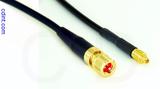 Coaxial Cable, 10-32 (Microdot compatible) to MMCX plug (male contact), RG174, 1 foot, 50 ohm