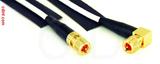 Coaxial Cable, 10-32 (Microdot compatible) to 10-32 (Microdot compatible) 90 degree (right angle), RG188 low noise, 1 foot, 50 ohm