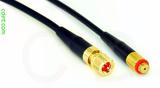 Coaxial Cable, 10-32 (Microdot compatible) to 10-32 (Microdot compatible) female, RG174 flexible (TPR jacket), 1 foot, 50 ohm