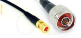 Coaxial Cable, 10-32 (Microdot compatible) to N, RG174, 1 foot, 50 ohm