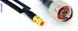 Coaxial Cable, 10-32 (Microdot compatible) to N, RG188, 1 foot, 50 ohm