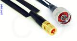 Coaxial Cable, 10-32 (Microdot compatible) to N, RG196 low noise, 1 foot, 50 ohm