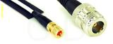 Coaxial Cable, 10-32 (Microdot compatible) to N female, RG188, 1 foot, 50 ohm